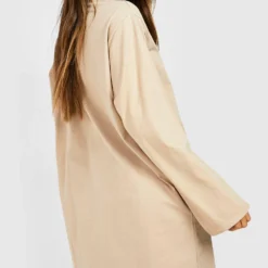 Oversize T-Shirt-Kleid Aus Baumwollmischung 7 Oversize T-Shirt-Kleid Aus Baumwollmischung -Diven Stil Verkaufsgeschäft gzz48121 sand xl 1