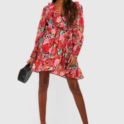 Gemustertes Kleid 8 Gemustertes Kleid -Diven Stil Verkaufsgeschäft gzz48154 red xl 2