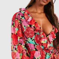 Gemustertes Kleid 9 Gemustertes Kleid -Diven Stil Verkaufsgeschäft gzz48154 red xl 3