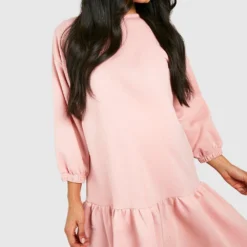 Umstandsmode Oversize Sweatshirt-Kleid Mit Schößchen -Diven Stil Verkaufsgeschäft gzz48271 rose xl 3
