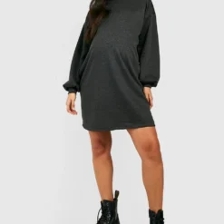 Umstandsmode Oversize Sweatshirt-Kleid -Diven Stil Verkaufsgeschäft gzz48272 charcoal xl 2