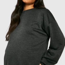 Umstandsmode Oversize Sweatshirt-Kleid -Diven Stil Verkaufsgeschäft gzz48272 charcoal xl 3