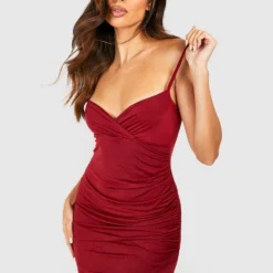 Bodycon-Kleid Mit Wickel-Detail 8 Bodycon-Kleid Mit Wickel-Detail -Diven Stil Verkaufsgeschäft gzz48727 berry xl 2