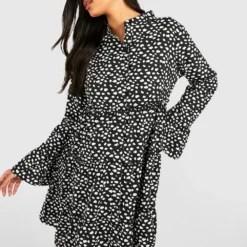 Umstandsmode Gepunktetes Hemd-Kleid