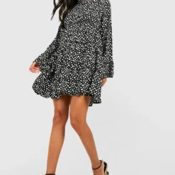 Umstandsmode Gepunktetes Hemd-Kleid -Diven Stil Verkaufsgeschäft gzz49002 black xl 2