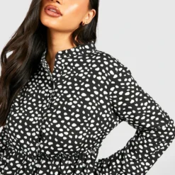 Umstandsmode Gepunktetes Hemd-Kleid -Diven Stil Verkaufsgeschäft gzz49002 black xl 3