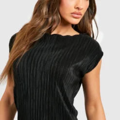 Ärmelloses Plissee T-Shirt-Kleid -Diven Stil Verkaufsgeschäft gzz49373 black xl 3 scaled