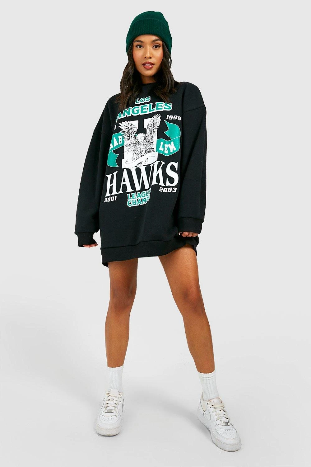 Oversize Sweatshirt-Kleid Mit Slogan 5 Oversize Sweatshirt-Kleid Mit Slogan – Bild 3