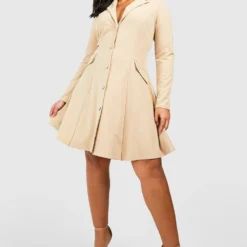 Plus Skater Blazer-Kleid -Diven Stil Verkaufsgeschäft gzz49906 stone xl 2