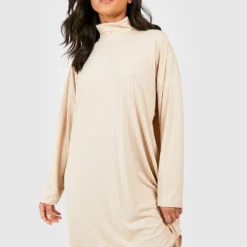 Petite Hochgeschlossenes Geripptes Kleid 8 Petite Hochgeschlossenes Geripptes Kleid -Diven Stil Verkaufsgeschäft gzz50671 stone xl 2