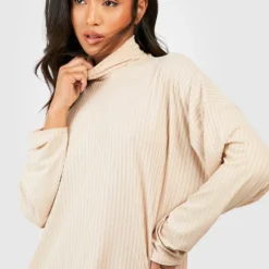 Petite Hochgeschlossenes Geripptes Kleid 9 Petite Hochgeschlossenes Geripptes Kleid -Diven Stil Verkaufsgeschäft gzz50671 stone xl 3