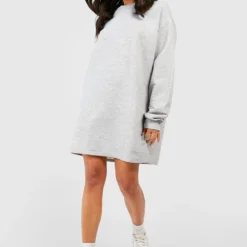 Petite Oversize Basic-Sweatshirt-Kleid