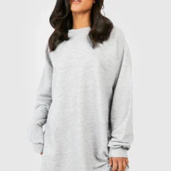 Petite Oversize Basic-Sweatshirt-Kleid -Diven Stil Verkaufsgeschäft gzz50743 grey20marl xl 2