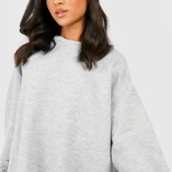 Petite Oversize Basic-Sweatshirt-Kleid -Diven Stil Verkaufsgeschäft gzz50743 grey20marl xl 3