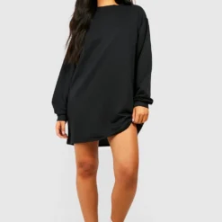 Print Oversize Sweatshirt-Kleid Mit Dsgn Studio Print -Diven Stil Verkaufsgeschäft gzz50744 black xl 2