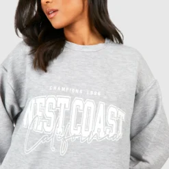 Petite Oversize Sweatshirt-Kleid Mit West Coast Slogan 9 Petite Oversize Sweatshirt-Kleid Mit West Coast Slogan -Diven Stil Verkaufsgeschäft gzz50745 grey20marl xl 3 scaled