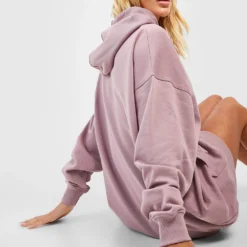 Oversize Hoodie Sweatshirt-Kleid 9 Oversize Hoodie Sweatshirt-Kleid -Diven Stil Verkaufsgeschäft gzz50786 mauve xl 3