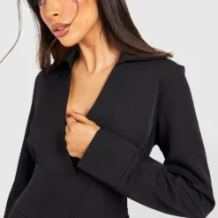 Blazer-Kleid Mit Korsett-Detail 9 Blazer-Kleid Mit Korsett-Detail -Diven Stil Verkaufsgeschäft gzz51001 black xl 3