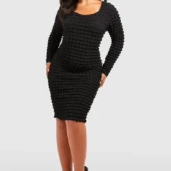 Plus Strukturiertes Bodycon-Kleid -Diven Stil Verkaufsgeschäft gzz51015 black xl 2 scaled