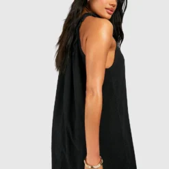 Strukturiertes Kleid -Diven Stil Verkaufsgeschäft gzz51164 black xl 1