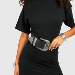 T-Shirt-Kleid Mit Schulterpolstern -Diven Stil Verkaufsgeschäft gzz52004 black xl 3