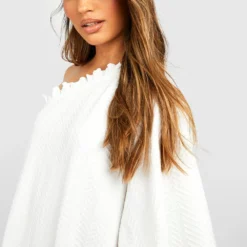 Einärmliges Strukturiertes Kleid -Diven Stil Verkaufsgeschäft gzz52207 ivory xl 3