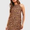 Neckholder-Kleid Mit Leopardenprint