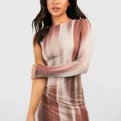 Petite Einärmliges Mesh-Kleid Mit Abstraktem Print 8 Petite Einärmliges Mesh-Kleid Mit Abstraktem Print -Diven Stil Verkaufsgeschäft gzz52427 natural xl 2