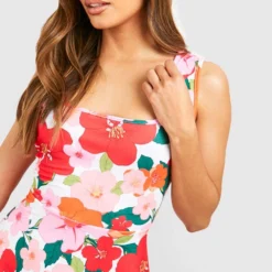 Florales Kleid Mit Rüschensaum -Diven Stil Verkaufsgeschäft gzz52552 pink xl 3