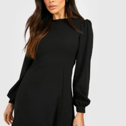 Skater-Kleid Mit Blouson-Ärmeln