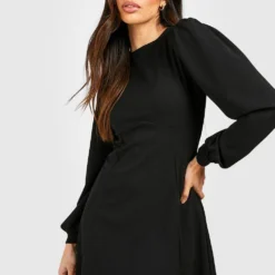 Skater-Kleid Mit Blouson-Ärmeln -Diven Stil Verkaufsgeschäft gzz52581 black xl 2