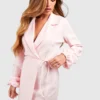 Blazer-Kleid Mit Bindegürtel Und Gerafften Ärmeln -Diven Stil Verkaufsgeschäft gzz52959 soft20pink xl scaled