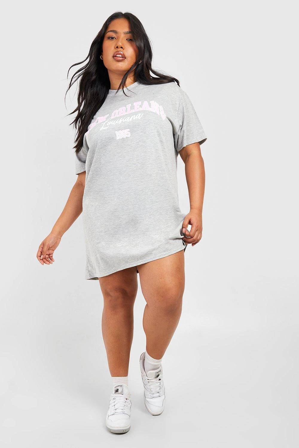 Plus T-Shirt Kleid Mit New Orleans Print 5 Plus T-Shirt Kleid Mit New Orleans Print – Bild 3