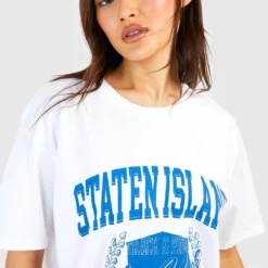 Oversize Staten Island T-Shirt Kleid 9 Oversize Staten Island T-Shirt Kleid -Diven Stil Verkaufsgeschäft gzz53222 white xl 3