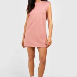T-Shirt-Kleid Aus Baumwolle Mit Schulterpolstern -Diven Stil Verkaufsgeschäft gzz53227 dusty20rose xl 2