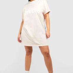 Plus Dsgn Studio T-Shirt-Kleid -Diven Stil Verkaufsgeschäft gzz53632 beige xl 2