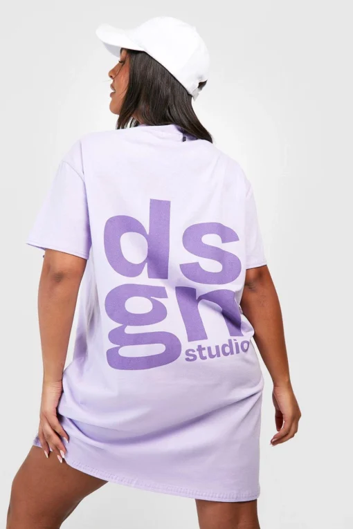 Plus Dsgn Studio T-Shirt-Kleid 5 Plus Dsgn Studio T-Shirt-Kleid -Diven Stil Verkaufsgeschäft gzz53634 lilac xl