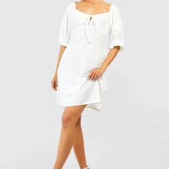 Kleid Mit Puffärmeln -Diven Stil Verkaufsgeschäft gzz53722 ivory xl 2