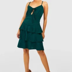Kleid Mit Rüschensaum -Diven Stil Verkaufsgeschäft gzz53724 green xl 2