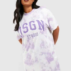 Plus T-Shirt Kleid Mit Batik Dsgn Studio Print