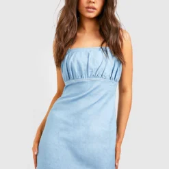 Kleid Mit Gerafftem Detail Und Geschnürten Trägern -Diven Stil Verkaufsgeschäft gzz53810 light20blue xl 2