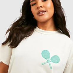 Plus T-Shirt-Kleid Mit Beverley Hills Tennis Print