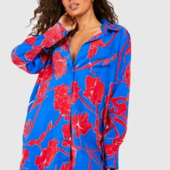 Hemd-Kleid Mit Abstraktem Blumenprint 8 Hemd-Kleid Mit Abstraktem Blumenprint -Diven Stil Verkaufsgeschäft gzz54764 cobalt xl 2 scaled