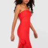 Rüschen Bandeau-Kleid Mit Mesh-Rose -Diven Stil Verkaufsgeschäft gzz55210 orange xl