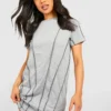 Petite T-Shirt-Kleid Mit Kontrast-Naht -Diven Stil Verkaufsgeschäft gzz55830 grey20marl xl