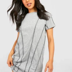 Petite T-Shirt-Kleid Mit Kontrast-Naht