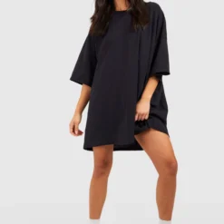 Petite Basic T-Shirt-Kleid Aus Baumwolle -Diven Stil Verkaufsgeschäft gzz58079 black xl 2 scaled