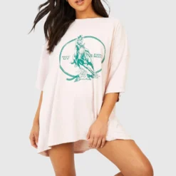 Petite T-Shirt-Kleid Mit Rodeo Cowgirl Print