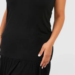 Plus Kleid Mit Rüschen-Saum 9 Plus Kleid Mit Rüschen-Saum -Diven Stil Verkaufsgeschäft pzz02848 black xl 3