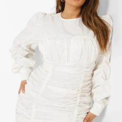 Plus Gerafftes Bodycon-Kleid